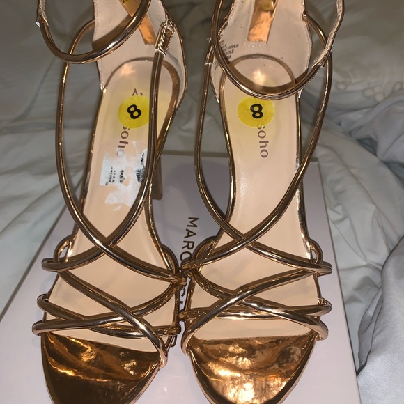 Gold Blaker Strappy Heels - Picture 6 of 6
